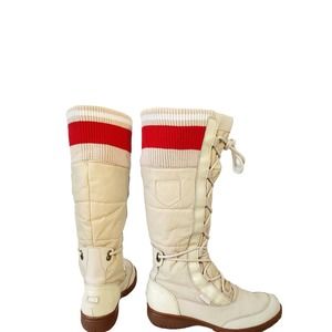 Aldo 1972 Vintage Snow Boots Women White Warm Winter Shoes Calf Lace-up EU 38